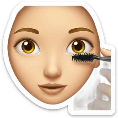 Girl putting on mascara sticker