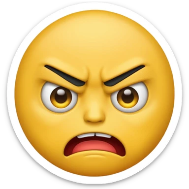 yellow emoji mad face sticker