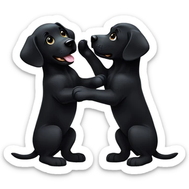 black labrador puppy high five sticker