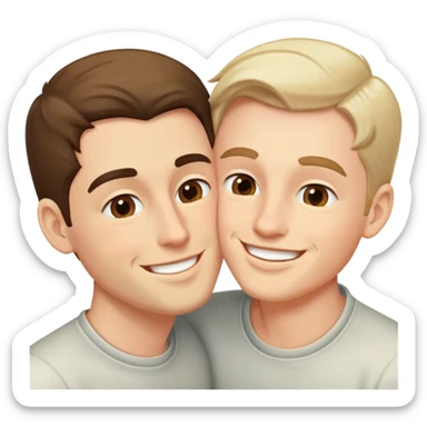 Big men making out sticker