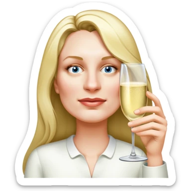 Long hair with Champagne and a headache  sticker