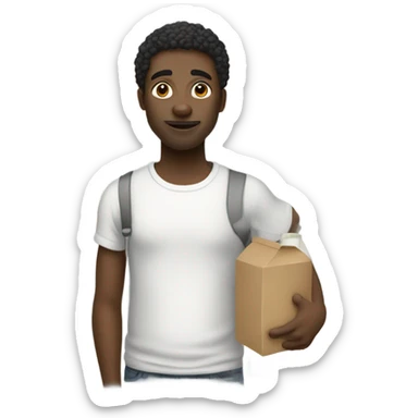 Black man going to milk store sticker