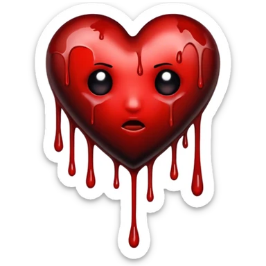 Black heart with blood drips sticker