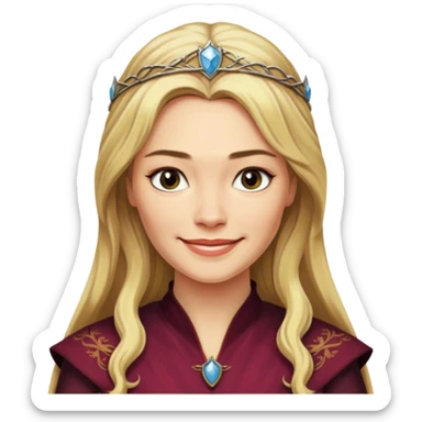 Cersei Lannister smile smirk from Games of throne character face only younger sticker