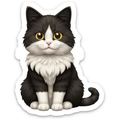 cat black and white sticker