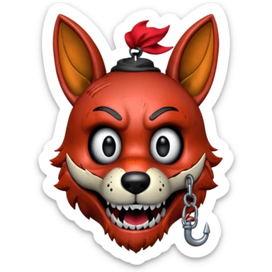 The head of Foxy of five nights at Freddy sticker