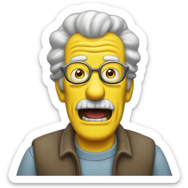 grandpa-simpson-yells-at-everything sticker
