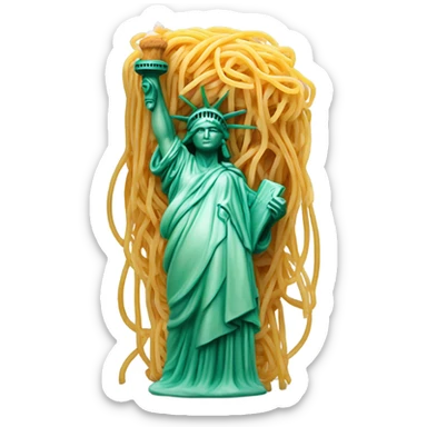 Statue of liberty with spaghetti  sticker