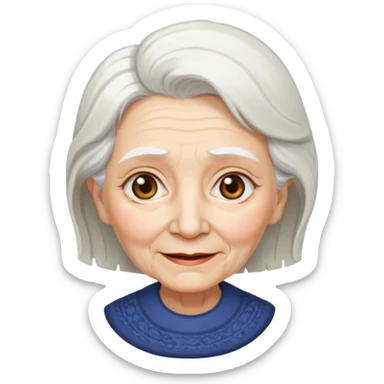 She was an old lady, about 80 years old sticker