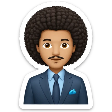 Bobby DeBarge (1956-1995) with long dark brown afro hair sticker