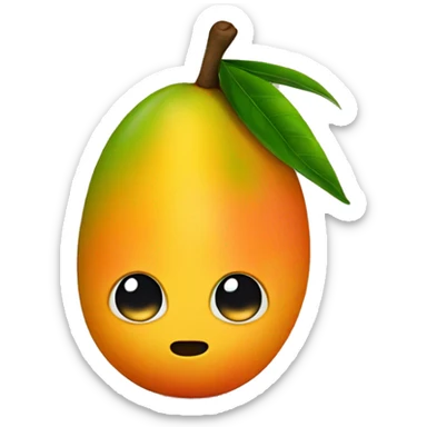 mango with a human face  sticker