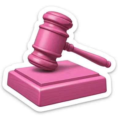 pink gavel and block sticker