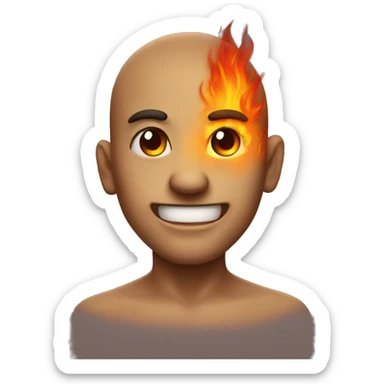 smiley with fire eyes sticker