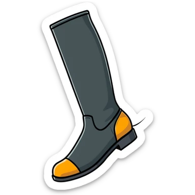 cartoon boot kicking sticker