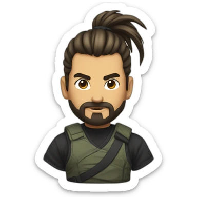 manbun gamer ninja sticker
