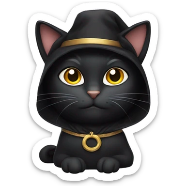 Black cat with costume  sticker