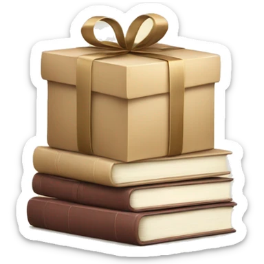 a stack of beautiful beige books with a gift sticker