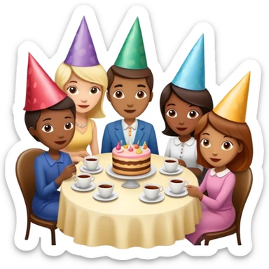 tea party in a coffee shop  sticker