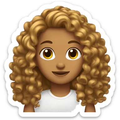 tanned curly hair sticker