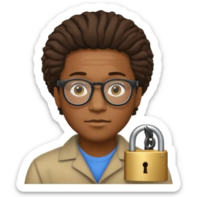 Un homme noir avec de lunettes et des locks sticker