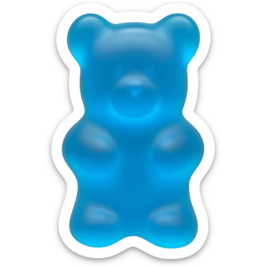 blue gummy bear shape sticker