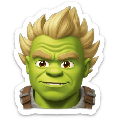 Shrek super Saiyan sticker