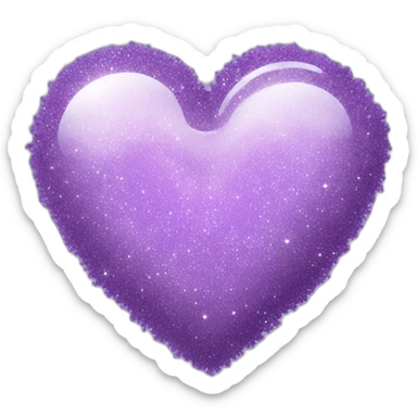 lavender sparkly heart sticker