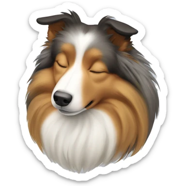 sleeping shetland sheepdog sticker