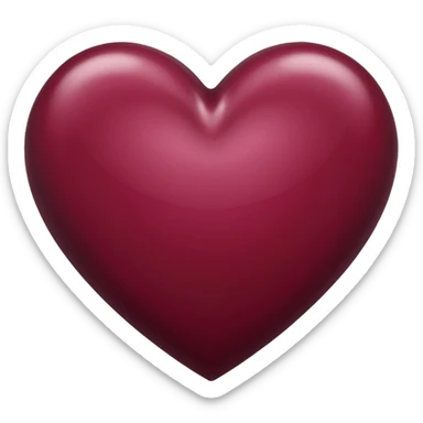 A deep bordeaux colored heart sticker