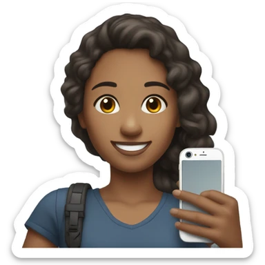 girl takes selfie sticker