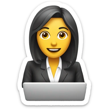 atendente telemarketing mulher no computdor sticker