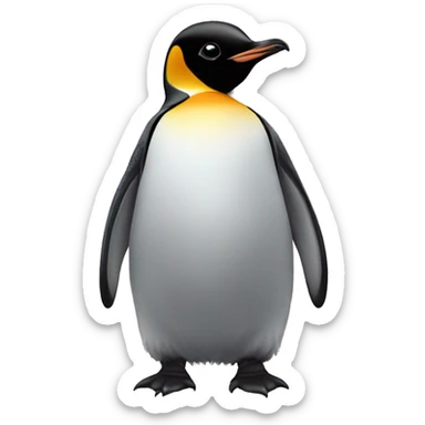 baby king penguin heart sticker