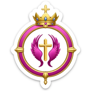 ave maria's emblem with a touch OF MAJENTA sticker