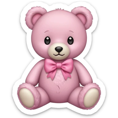 Cute teddy bear with a pink bow. sticker