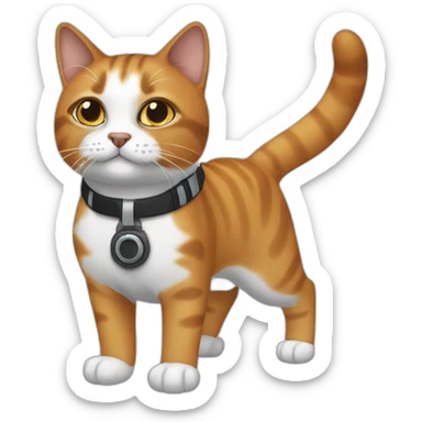 agean cat that is ginger, white and black pilot sticker