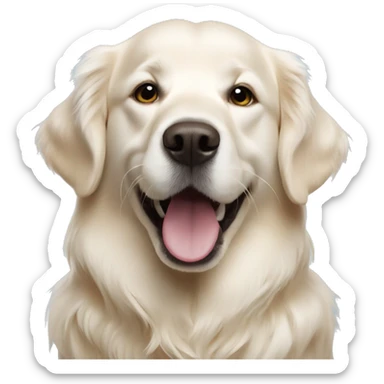white golden retriever on his birthday sticker