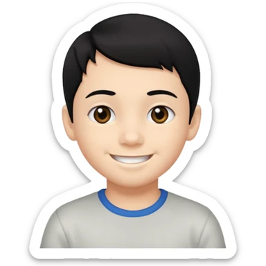 7 yaş siyah göz siyah saç erkek çocuk beyaz tenli sticker