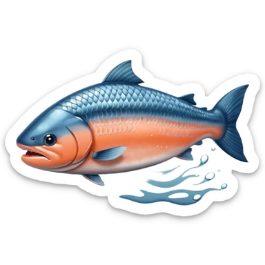 salmon struggling to swim sticker