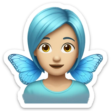 blue butterfly sticker