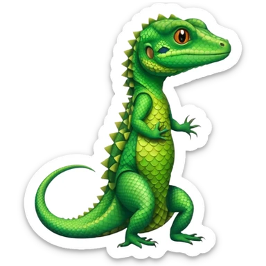 Lizard wearing a dress sticker