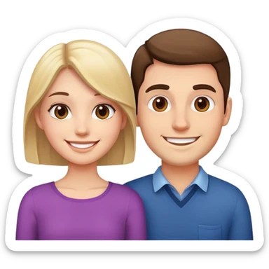 A girl  having fun time with a man  sticker