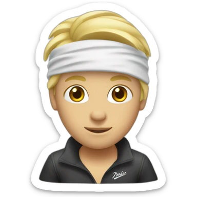 blond surfeur with white bandanna sticker