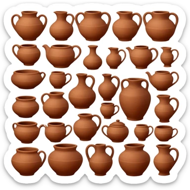 clay pottery with diffetent motifs sticker