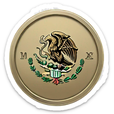 mexico coin sticker