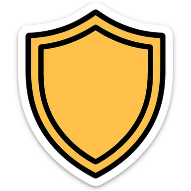 a shield, color outline icon style sticker