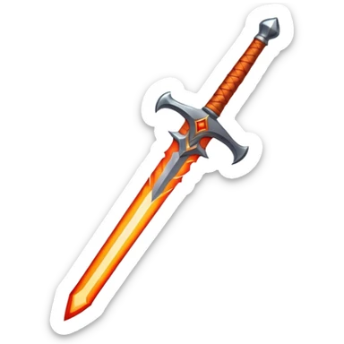 flaming sword sticker