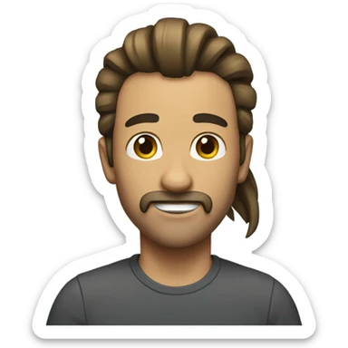 a man with a tall ponytail sticker