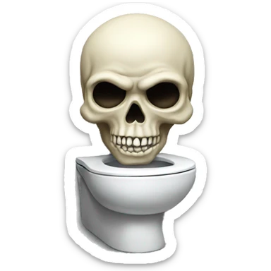 skibidi toilet skull sticker