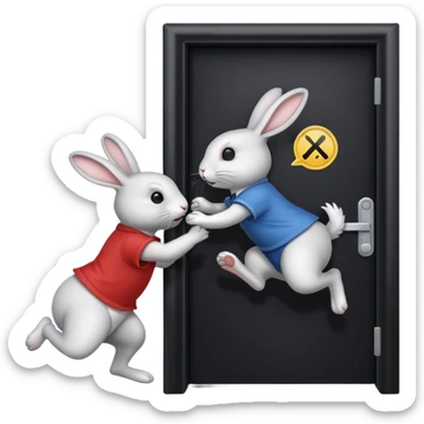 I want the alliance leader to kick me out of the alliance and close the door, so that they both look like rabbits.استیکرش با متن کیبورد باشه sticker