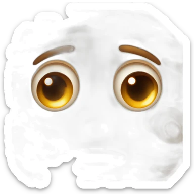 circle shape planet Jupiter with a cartoon abashed face with big thoughtful eyes sticker